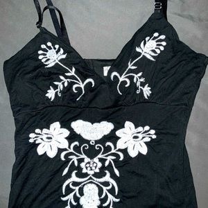 Black Unique Bohemian Style Tank Top